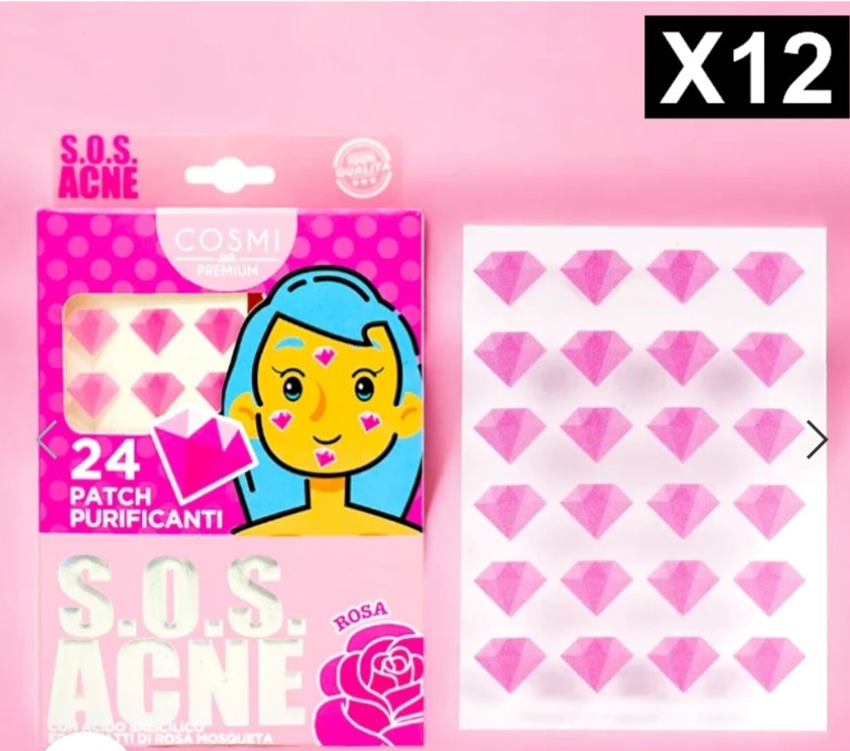 SOS ACNÉ 24 PATCHS PURIFIANTS ANTI ACNÉ ET POINTS NOIRS.