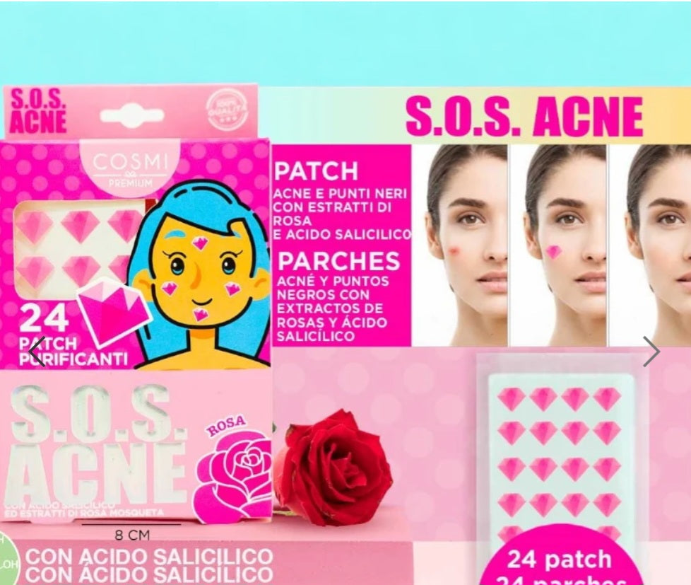 SOS ACNÉ 24 PATCHS PURIFIANTS ANTI ACNÉ ET POINTS NOIRS.