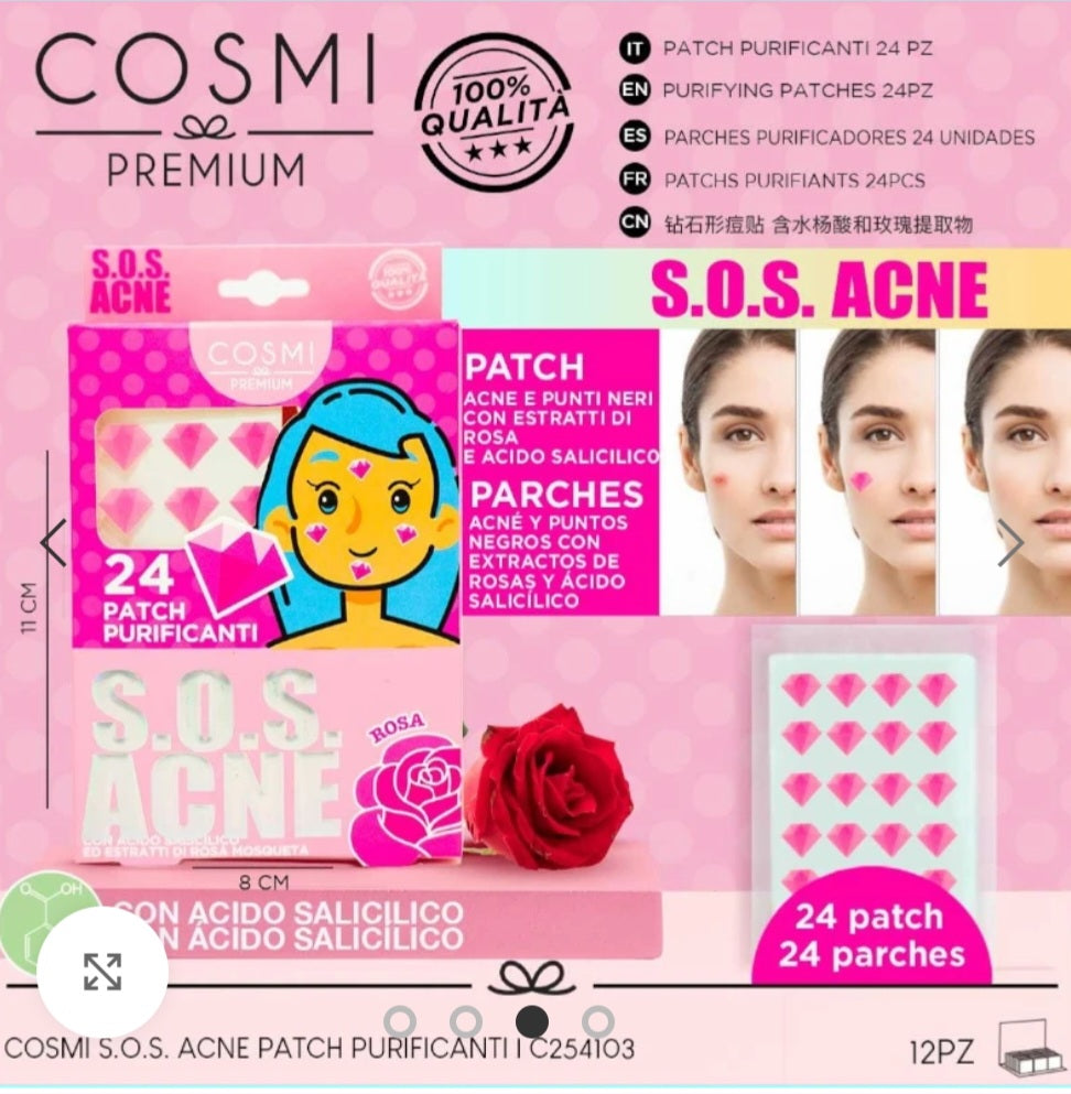 SOS ACNÉ 24 PATCHS PURIFIANTS ANTI ACNÉ ET POINTS NOIRS.