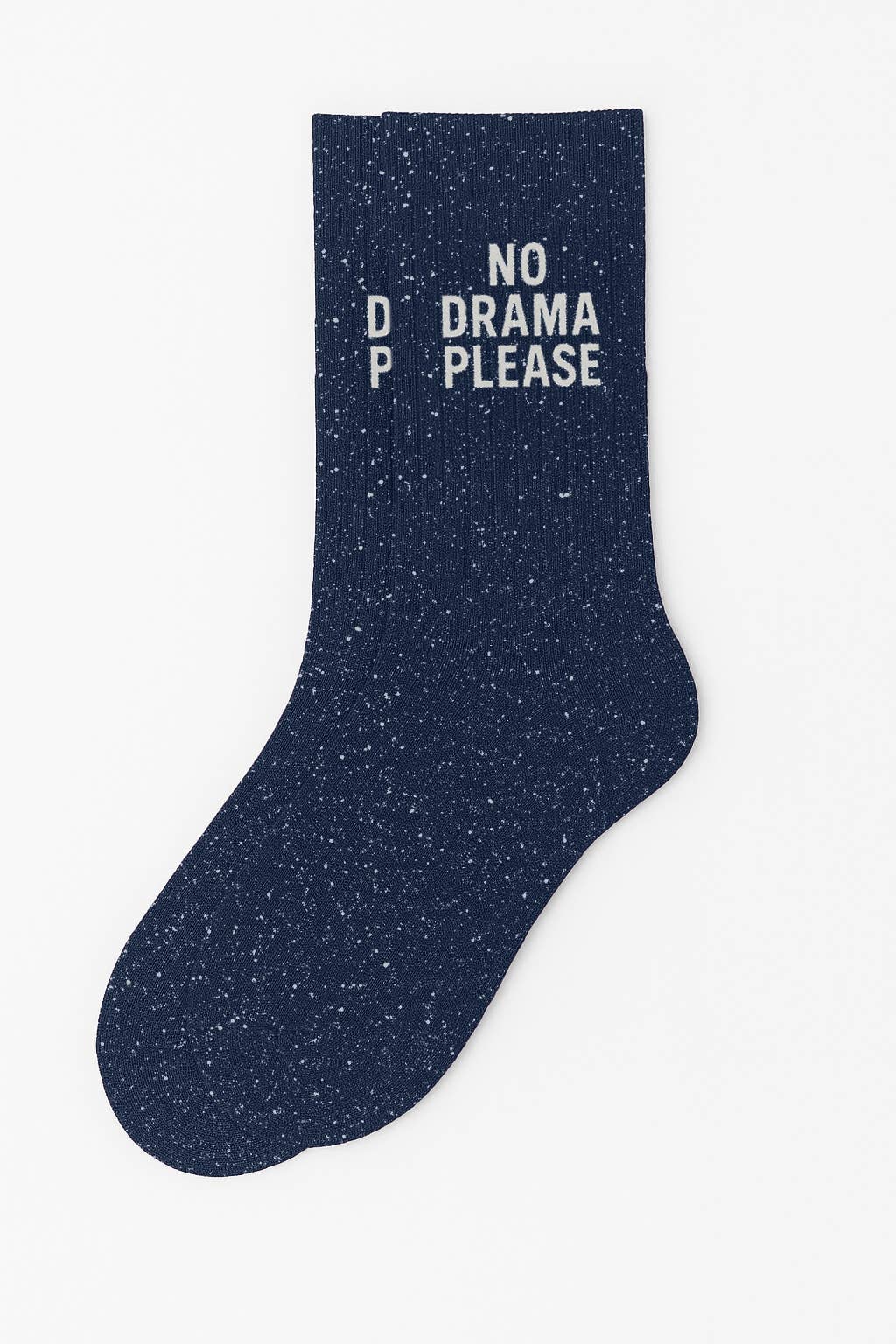 Chaussettes à Paillettes à Message "No Drama Please" - Marin