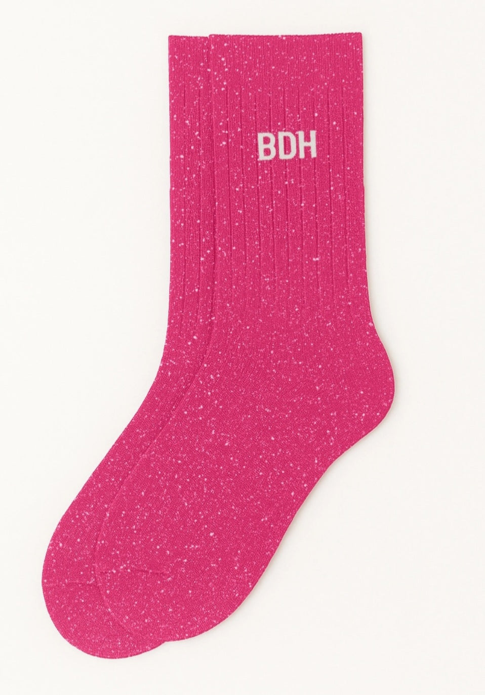 Chaussettes à Paillettes à Message "BDH" Fuschia