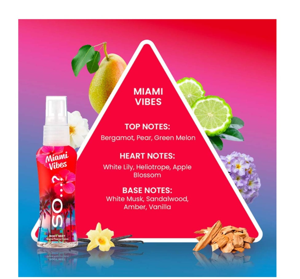 Mini Brume Miami Vibes - Poire, Vanille, Ambre - 50ml