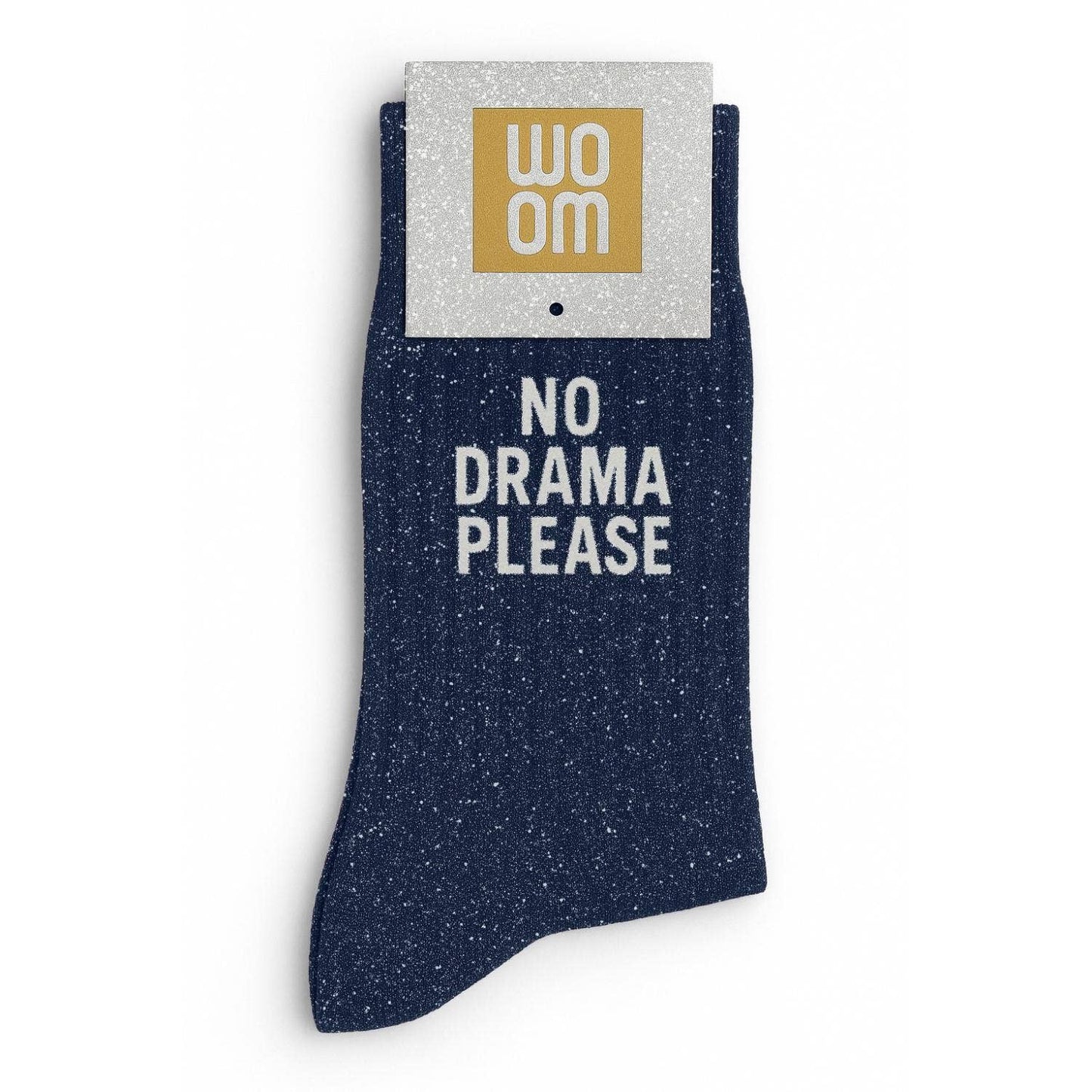 Chaussettes à Paillettes à Message "No Drama Please" - Marin