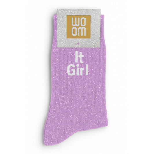 Chaussettes à Paillettes à Message "It Girl" - Purple Drama