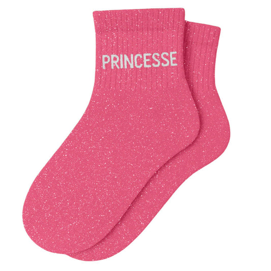 Chaussettes Courtes à Paillettes "Princesse" Fuschia