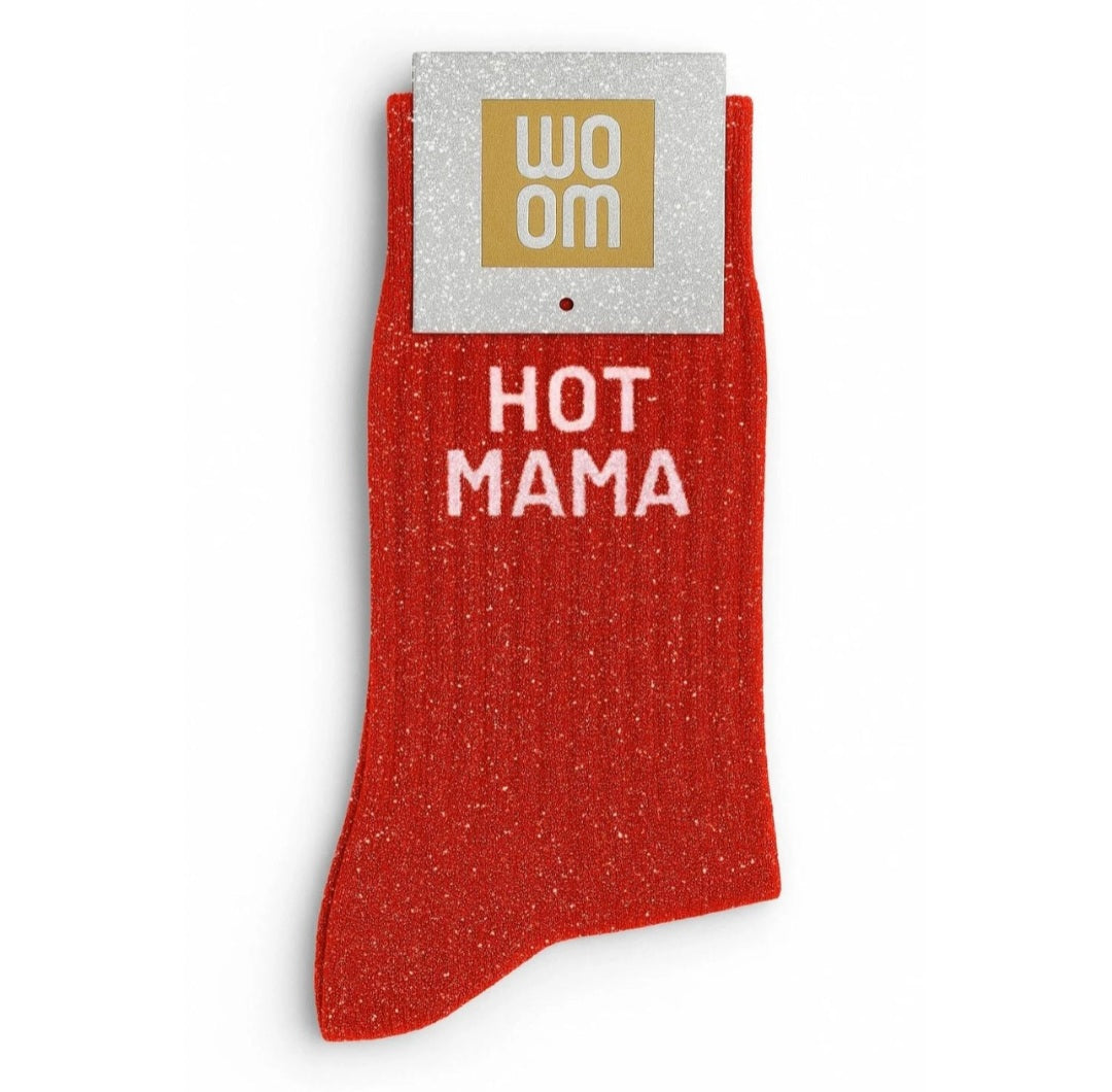 Nouveau

Chaussettes à Paillettes à Message "Hot Mama" - Rouge