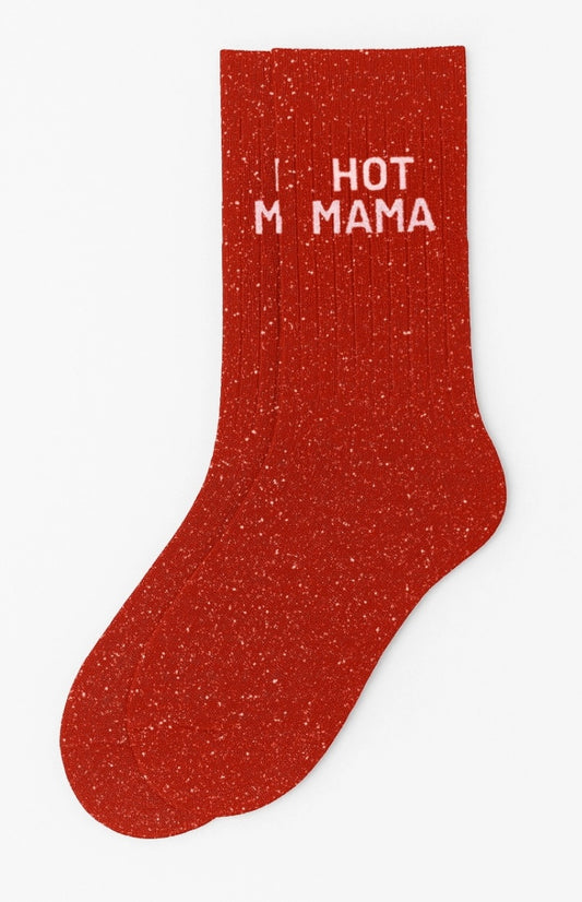 Nouveau

Chaussettes à Paillettes à Message "Hot Mama" - Rouge