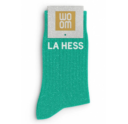 Chaussettes à Paillettes à Message "la Hess" Reine Verte