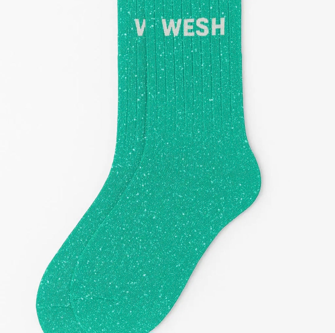 Chaussettes à paillettes "wesh" verte